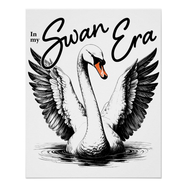 Vintage Swan Era Black Print Poster (Front)