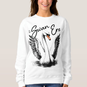 Vintage Swan Era Black Print Sweatshirt