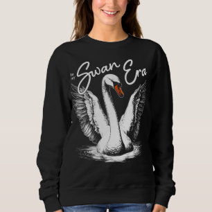 Vintage Swan Era White Print Sweatshirt