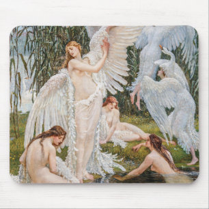 Vintage Swan Girls by W. Crane Mouse Mat
