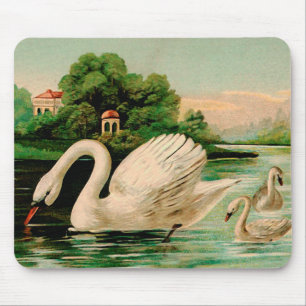 Vintage Swan in the Lake Mouse Mat