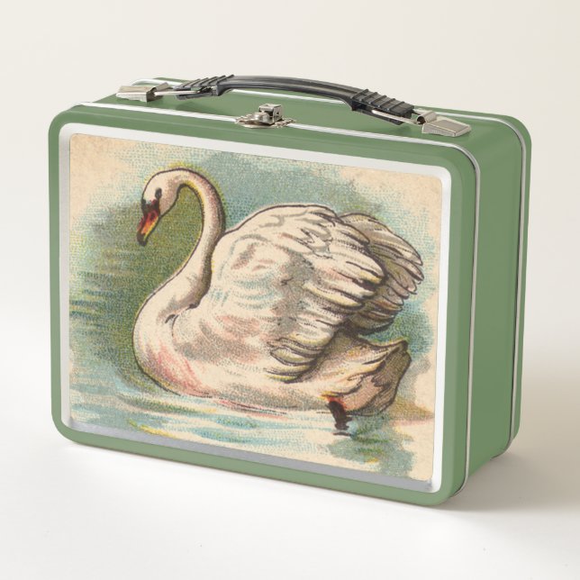 Vintage Swan  Metal Lunch Box (Front)