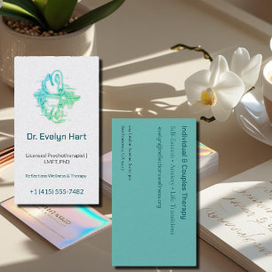 Vintage  Swan reflection - therapist Business Card