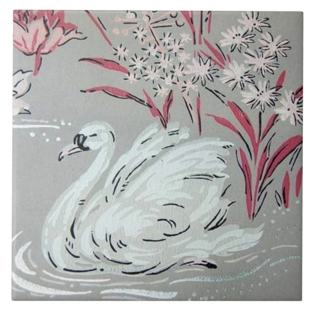 Vintage Swan Tile (Front)