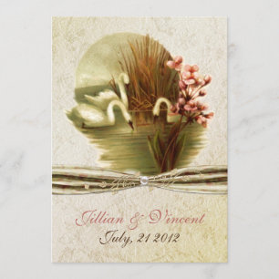 Vintage Swans Wedding Invitation