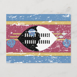 Vintage Swaziland Flag Postcard