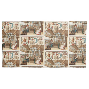 "Vintage Sweden, interior of a timber house" Pillowcase