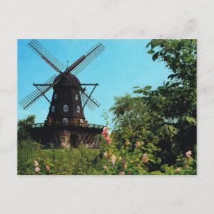 Vintage Sweden, Malmo, Windmill Postcard