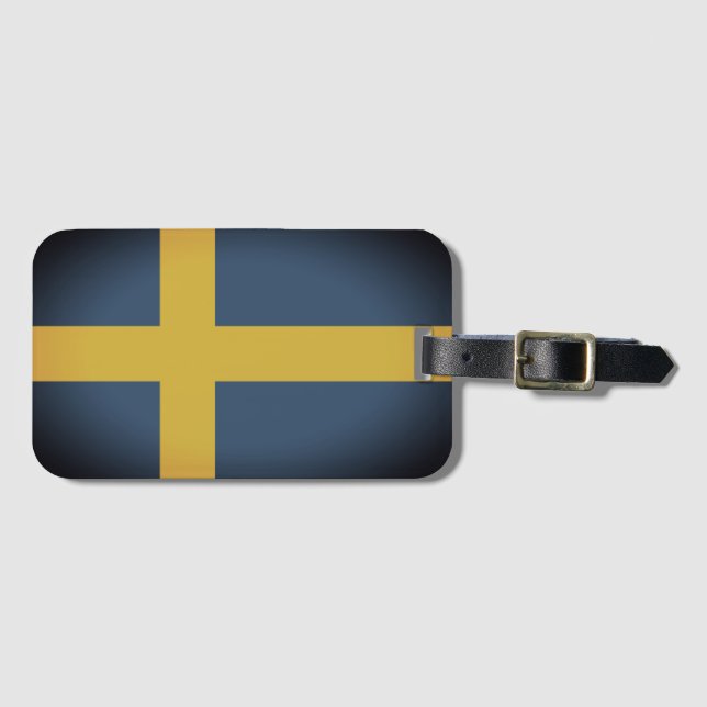 Vintage Swedish flag of Sweden custom travel Luggage Tag (Front Horizontal)