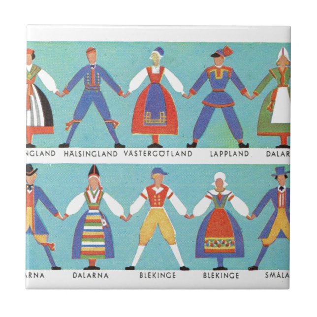 Vintage Swedish regional costumes Tile (Front)