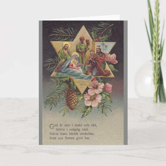 Vintage Swedish Religious Christmas Card (Front)