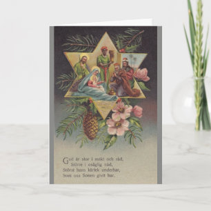 Vintage Swedish Religious Christmas Card