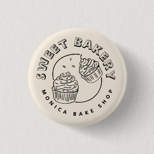 Vintage Sweet Bakery Logo 3 Cm Round Badge