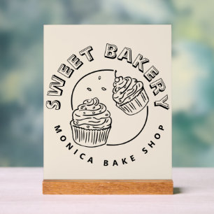 Vintage Sweet Bakery Logo Acrylic Sign