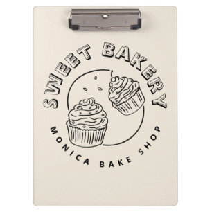 Vintage Sweet Bakery Logo Clipboard