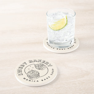 Vintage Sweet Bakery Logo Coaster