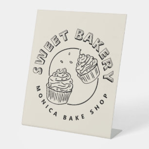 Vintage Sweet Bakery Logo Pedestal Sign