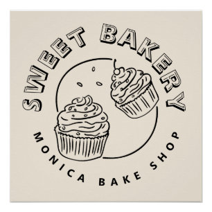 Vintage Sweet Bakery Logo Poster
