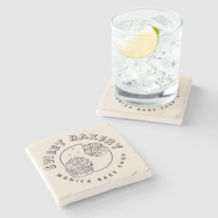 Vintage Sweet Bakery Logo Stone Coaster