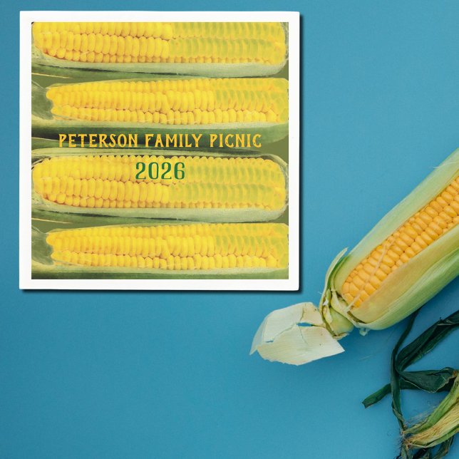 Vintage Sweet Corn -personalized  Napkin (Creator Uploaded)