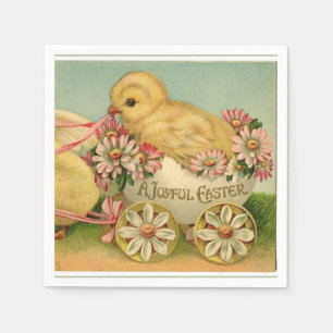 Vintage Sweet Fluffy Chick Easter Napkin