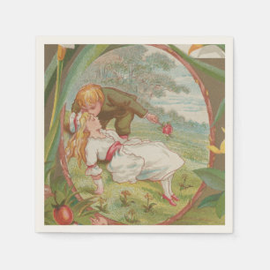 Vintage Sweet innocent Valentine, Kate Greenway Napkin