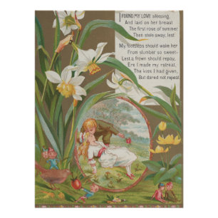 Vintage Sweet innocent Valentine, Kate Greenway Poster