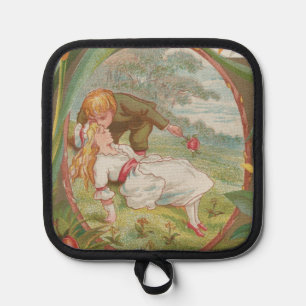 Vintage Sweet innocent Valentine, Kate Greenway Pot Holder