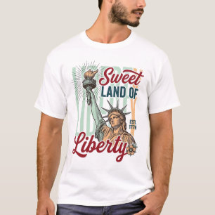 Vintage Sweet Land of Liberty Patriotic Shirt Desi