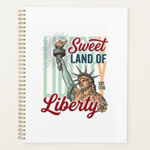 Vintage Sweet Land of Liberty Patriotic Shirt Desi Planner