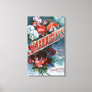 Vintage Sweet Peas Canvas Print