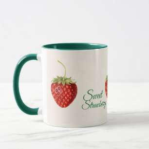 Vintage Sweet Strawberry Personalised Mug