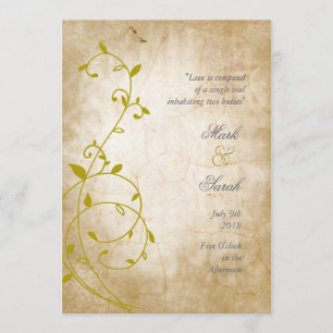 Vintage Sweet Vine Golds II Wedding Invitation