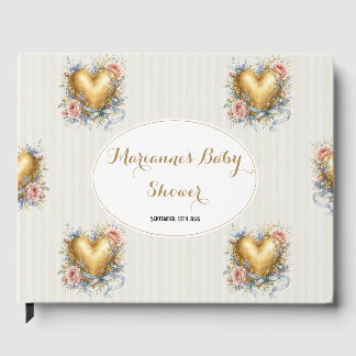 Vintage Sweetheart neutral ivory Baby Shower Guest Book