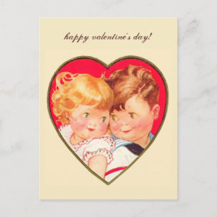 Vintage Sweethearts Valentine Holiday Postcard