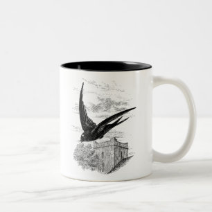 Vintage Swift Swallow Bird Illustration Template Two-Tone Coffee Mug