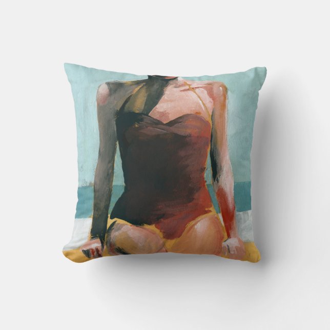 Vintage Swim - Red Swimsuit Cushion (Front)