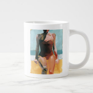 Vintage Swim - Red Swimsuit Large Coffee Mug