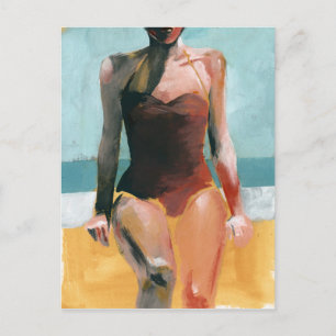 Vintage Swim - Red Swimsuit Postcard