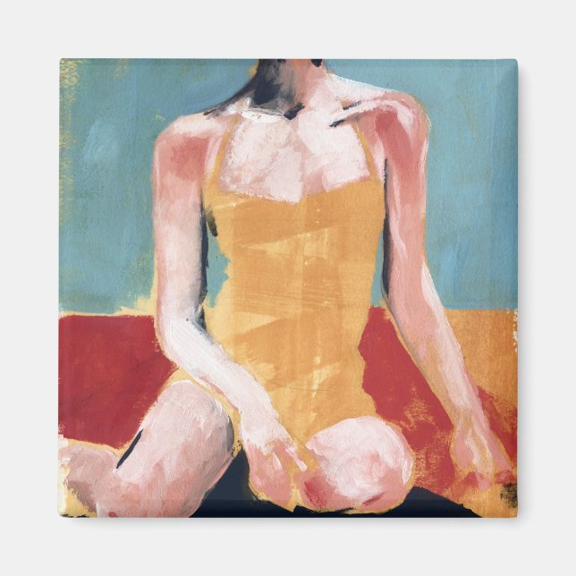 Vintage Swim - Yellow Swimsuit Magnet (Front)