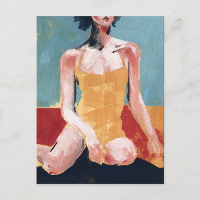 Vintage Swim - Yellow Swimsuit Postcard (Front)