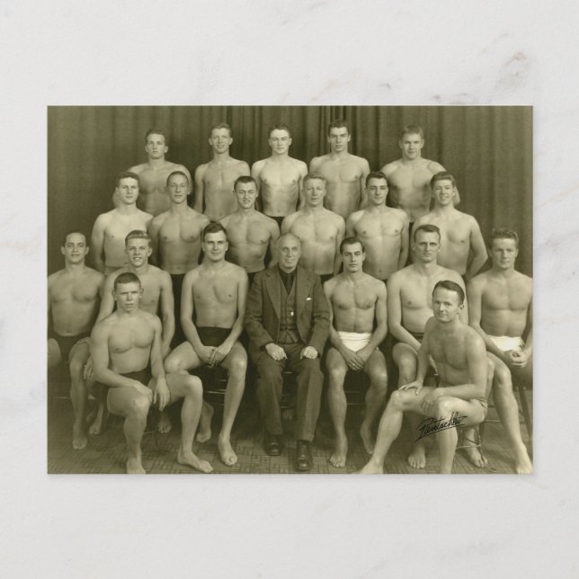 Vintage Swimmers Postcard (Front)