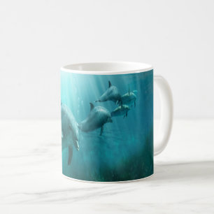 Vintage Swimming Dolphins Coffee Mug