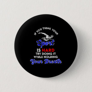 Vintage Swimming Quote - Swimmer Goggles Graphic S 6 Cm Round Badge