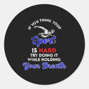 Vintage Swimming Quote - Swimmer Goggles Graphic S Classic Round Sticker