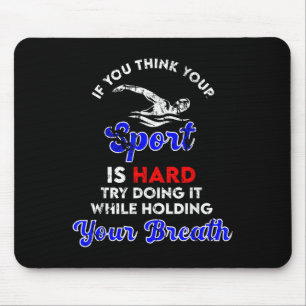 Vintage Swimming Quote - Swimmer Goggles Graphic S Mouse Mat