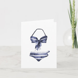Vintage Swimsuit Bikini Blank Greeting Card