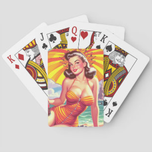 Vintage Swimsuit Pin-up Playing Cards