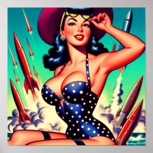 Vintage Swimsuit Pin-up Poster