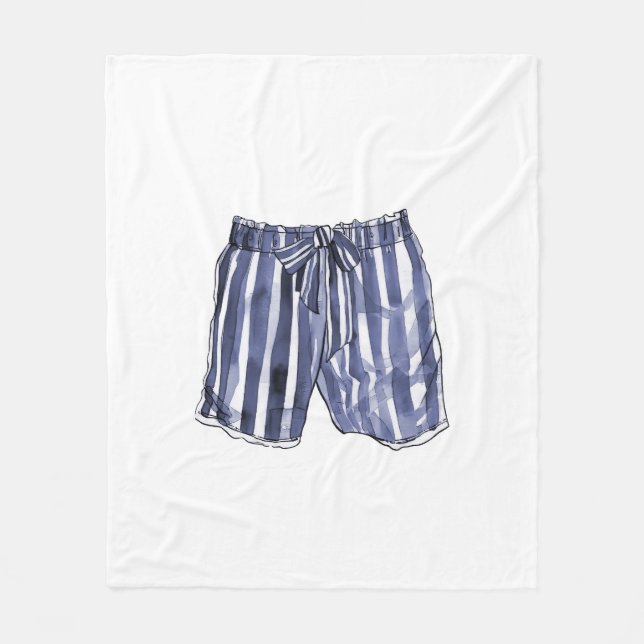 Vintage Swimsuit Striped Swim Trunks Blanket (Front)
